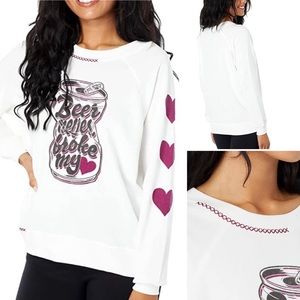WILDFOX-Broken Hearted Sweatshirt-“Beer Never Broke My Heart”-NWT-Sz S